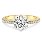 14kt Yellow Gold Etienne Secret Halo Lab Diamond Ring front image