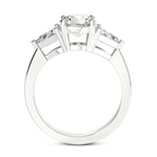 14kt White Gold Caroline Three Stone Side Trillion Lab Diamond Ring side right image one