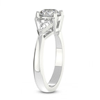 14kt White Gold Caroline Three Stone Side Trillion Lab Diamond Ring standing product image one