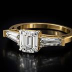 4.02 ct. marquise Madison Side Baguette Ring in 9Ct white gold color product image one