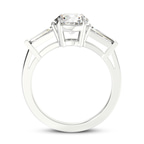14kt White Gold Madison Three Stone Side Baguette Lab Diamond Ring side right image one