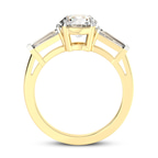 14kt Yellow Gold Madison Three Stone Side Baguette Lab Diamond Ring side right image one