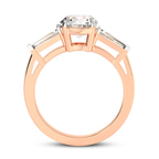 9ct Rose Gold Madison Three Stone Side Baguette Lab Diamond Ring side right image one