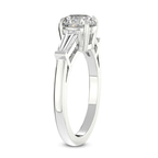 14kt White Gold Madison Three Stone Side Baguette Lab Diamond Ring standing product image one