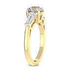 14kt Yellow Gold Madison Three Stone Side Baguette Lab Diamond Ring standing product image one