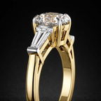 4.02 ct. marquise Madison Side Baguette Ring in 9Ct white gold color product image two