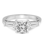 4.94 ct. princess Madison Side Baguette Ring in platinum front image