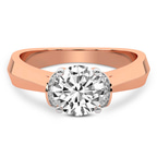 18ct Rose Gold Delanie Side Cuff Lab Diamond Ring front image