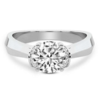 14kt White Gold Delanie Side Cuff Lab Diamond Ring front image