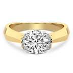 9ct Yellow Gold Delanie Side Cuff Lab Diamond Ring front image