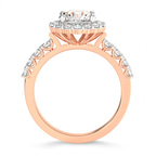 3.95 Ct Oval Cut Vionna Round Halo Lab Diamond Ring in 14kt Rose Gold right