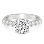 14kt White Gold Cassidy Entwined Prongs Lab Diamond Ring front image