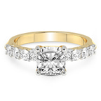1.49 ct. cushion Cassidy Entwined Prongs Ring in 18kt yellow gold front image