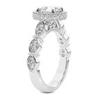 3.26 Ct Princess Cut Micaela Halo Lab Diamond Ring in 14kt White Gold left