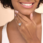 9ct White Gold Micaela Halo Lab Diamond Ring model image
