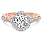 9ct Rose Gold Micaela Halo Lab Diamond Ring front image