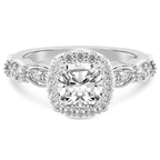 5.84 Ct Cushion Cut Micaela Halo Lab Diamond Ring in 14kt White Gold front image