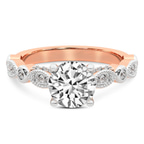 9ct Rose Gold Larisa Side Stone Lab Diamond Ring front image
