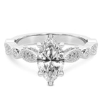 1.39 ct. marquise Larisa Side Stone lab diamond Ring in 10kt white gold front image