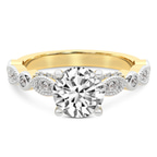 18kt Yellow Gold Larisa Side Stone Lab Diamond Ring front image