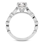 4.29 Ct Cushion Cut Filippa Milgrain Lab Diamond Ring in 14kt White Gold right