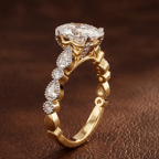 10kt Yellow Gold Filippa Milgrain Lab Diamond Ring color product image one