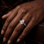 18kt Rose Gold Filippa Milgrain Lab Diamond Ring model image two