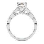 1.37 Ct Princess Cut Calista Side Stone Lab Diamond Ring in 14kt White Gold right