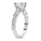 1.37 Ct Princess Cut Calista Side Stone Lab Diamond Ring in 14kt White Gold left