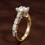 14kt White Gold Calista Side Stone Lab Diamond Ring color product image one