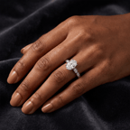 14kt White Gold Calista Side Stone Lab Diamond Ring model image two