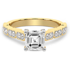 2.91 ct. asscher Calista Side Stone Ring in 10kt yellow gold front image