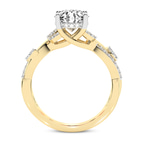 4.35 Ct PRINCESS Cut Harlow Twisted Shank Lab Diamond Ring in 14kt Yellow Gold right