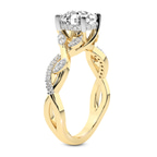 4.35 Ct PRINCESS Cut Harlow Twisted Shank Lab Diamond Ring in 14kt Yellow Gold left