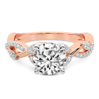 9ct Rose Gold Harlow Twisted Shank Lab Diamond Ring front image