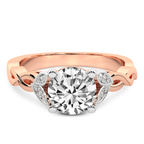 14kt Rose Gold Letitia Side Stone Lab Diamond Ring front image