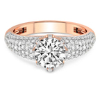 9ct Rose Gold Titania Luxe Eight Prong Lab Diamond Ring front image