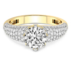 9ct Yellow Gold Titania Luxe Eight Prong Lab Diamond Ring front image