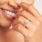 2.82 ct. round Zelda Chevron Ring in 10kt white gold model image