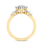 4.60 Ct Pear Cut Joella Three Stone Chevron Lab Diamond Ring in 14kt Yellow Gold right