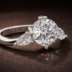 2.81 ct. pear Joella Chevron Ring in 14kt rose gold color product image one