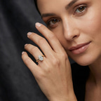 9ct Yellow Gold Juniper Crossover Solitaire Lab Diamond Ring model image