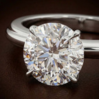 Platinum Juniper Crossover Solitaire Lab Diamond Ring color product image one