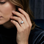 Platinum Juniper Crossover Solitaire Lab Diamond Ring model image two