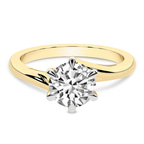 9ct Yellow Gold Seraphina Twist Prongs Solitaire 2mm Lab Diamond Ring front image