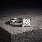 1.38 ct. pear Magnolia Solitaire Ring in 18kt white gold color product image one