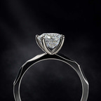 18kt Yellow Gold Magnolia Texture Solitaire Lab Diamond Ring color product image two