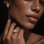 14kt Rose Gold Calliope Bezel Floating Solitaire Lab Diamond Ring model image