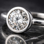 10kt White Gold Calliope Bezel Floating Solitaire Lab Diamond Ring color product image one