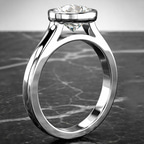 10kt White Gold Calliope Bezel Floating Solitaire Lab Diamond Ring color product image two